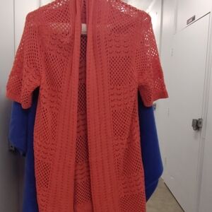89th & Madison Women's Coral Open-Knit Cardigan